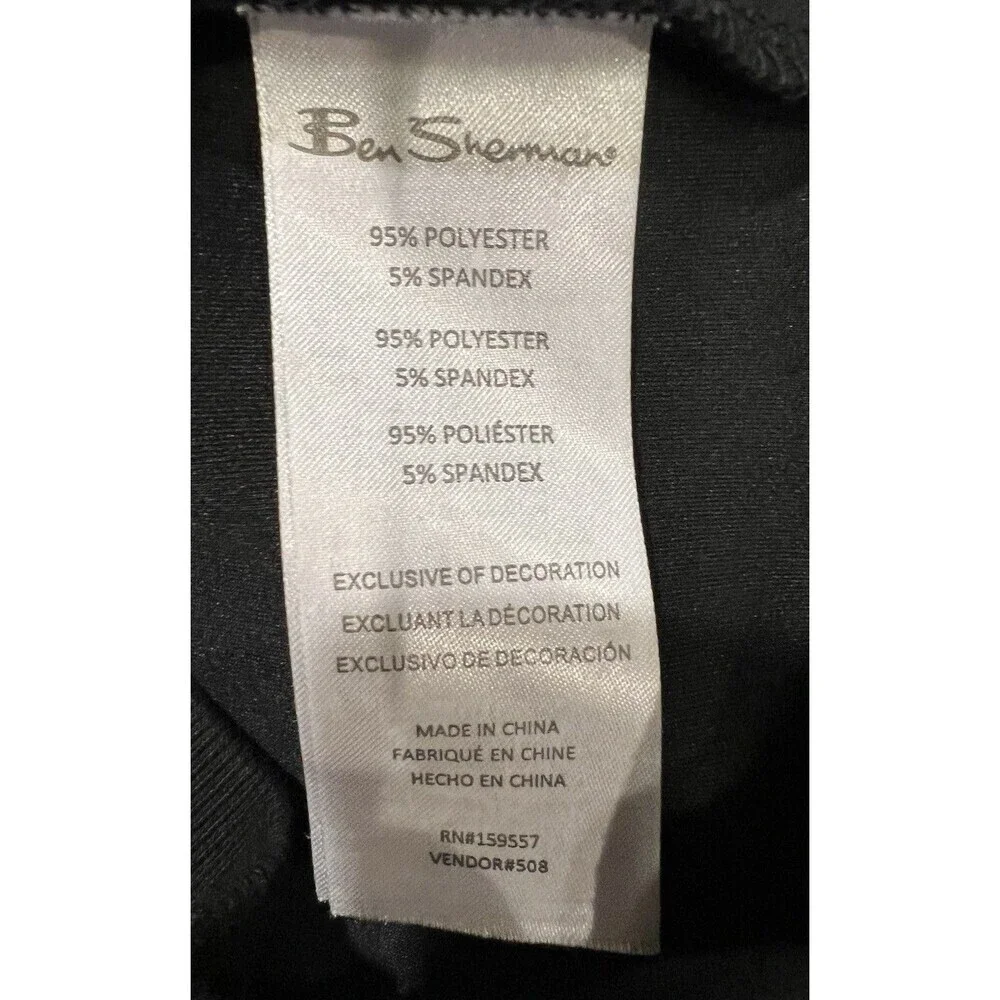 Ben Sherman Jacket Mens Medium Black Bomber Faux Suede Full Zip Pocket Casual